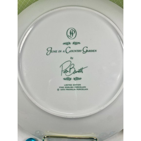 Franklin porcelain plate by Peter Banett, made in England, blue 9 1/4", Limited - Picture 15 of 17